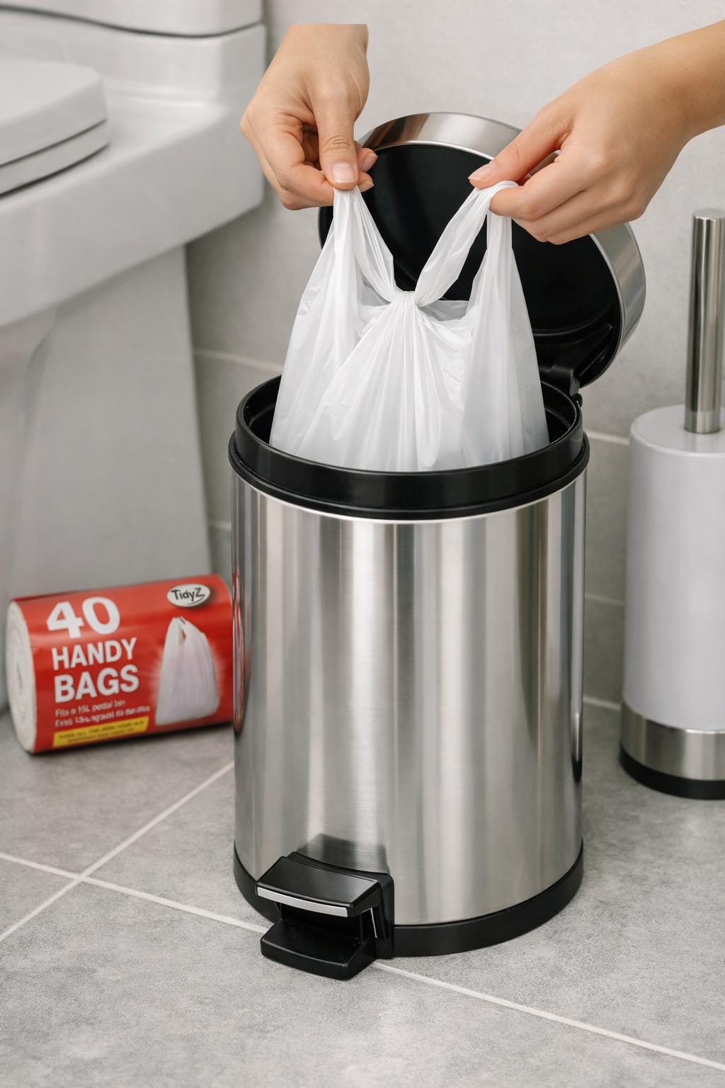 TidyZ 15L Pedal Bin Bags Liners – Tie Handles