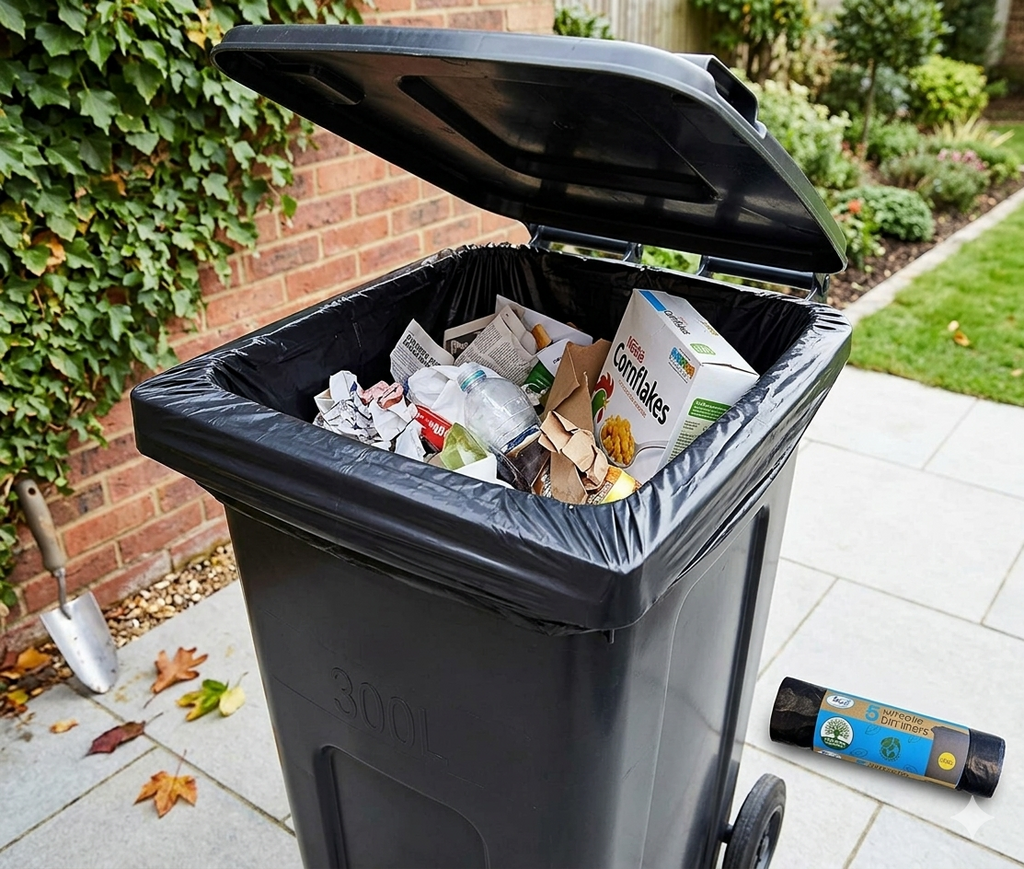 300L Wheelie Bin Liners (30 Pack) Refuse Sacks for Dustbins
