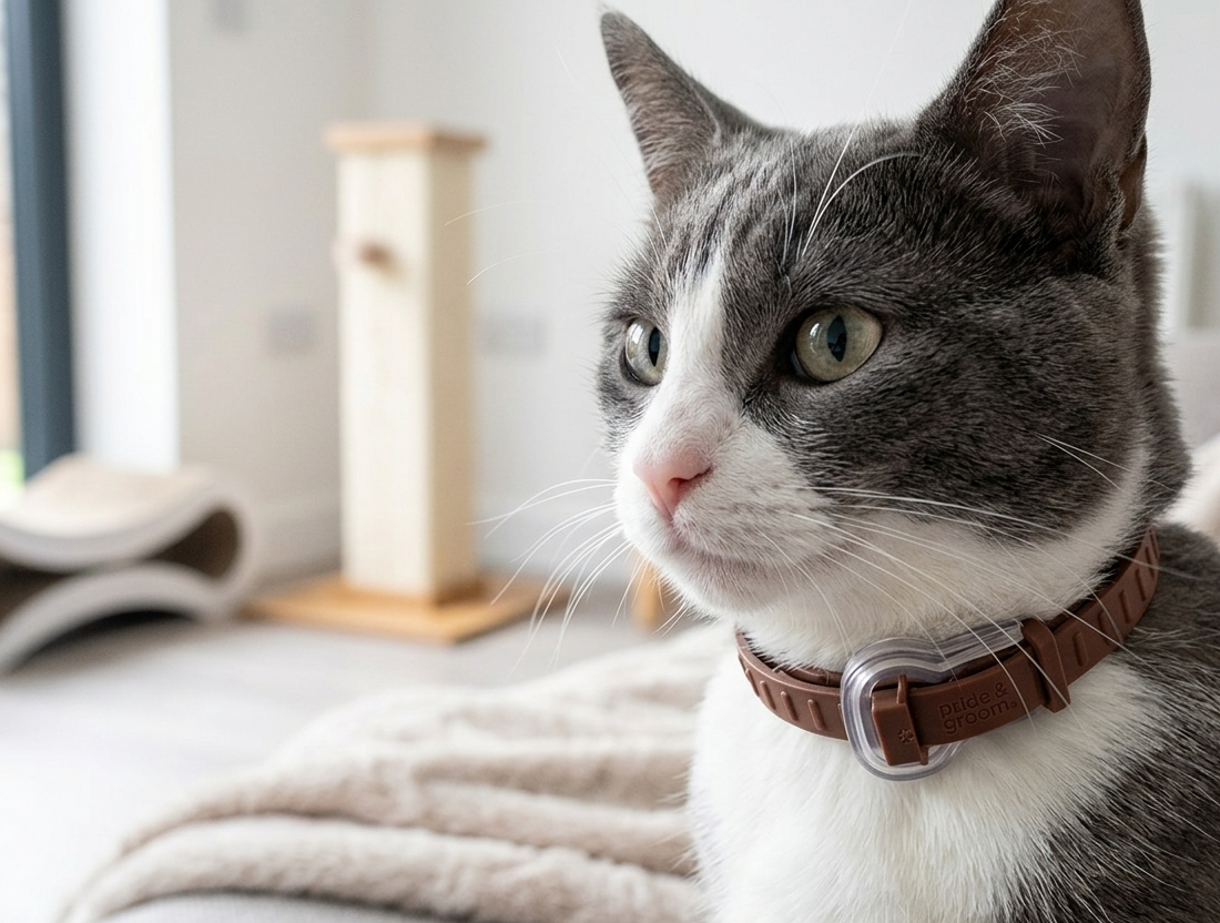 Pride & Groom Flea and Tick Collar for Cats | 3-Month Protection | Fits All Sizes