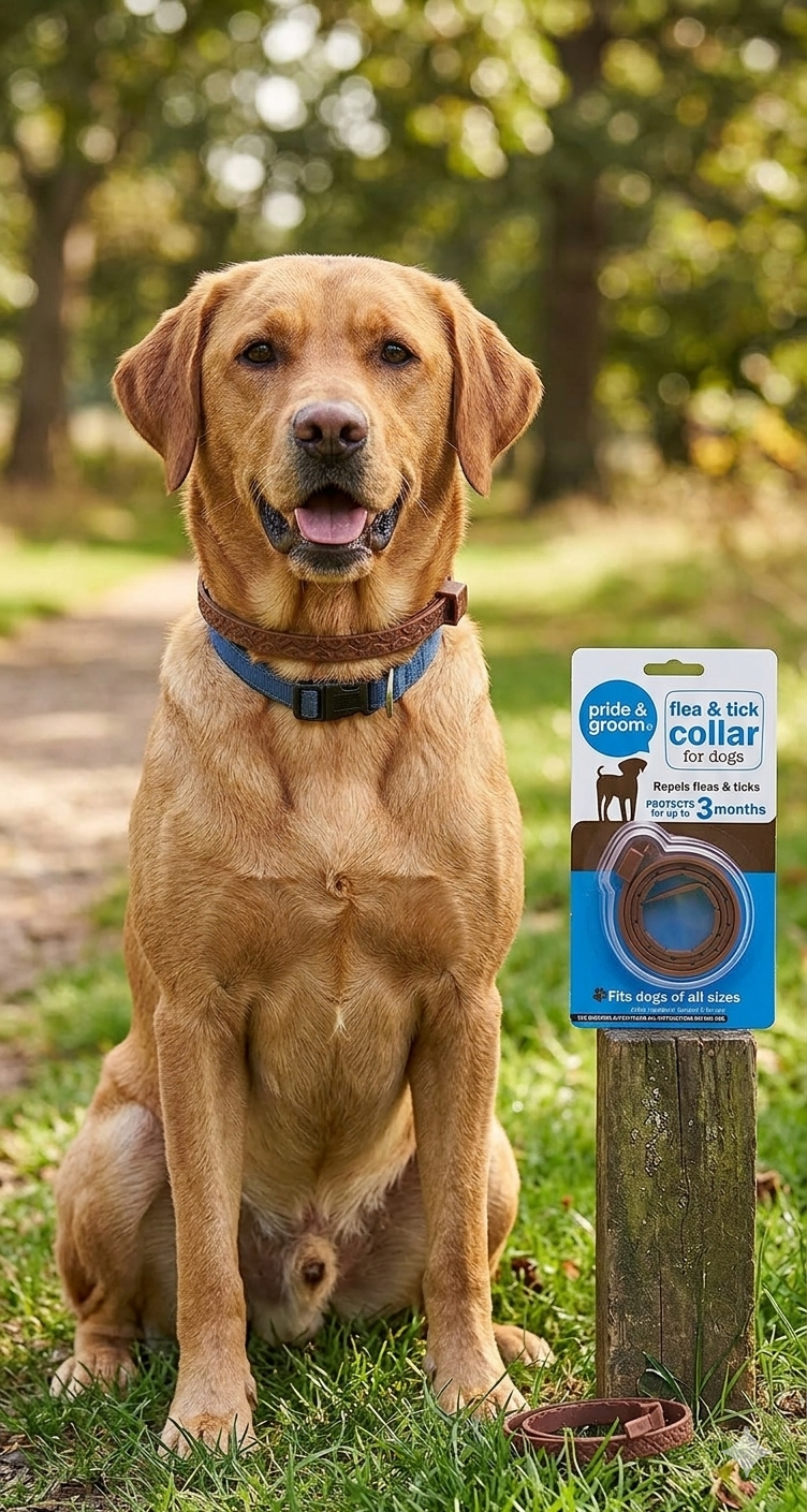 Pride & Groom Flea & Tick Collar for Dogs – 3 Month Protection