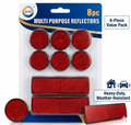 8-Piece Multi-Purpose Self-Adhesive Reflector Pack (Red)