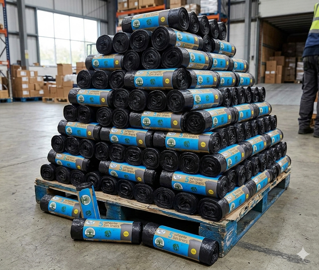 300L Wheelie Bin Liners (30 Pack) Refuse Sacks for Dustbins
