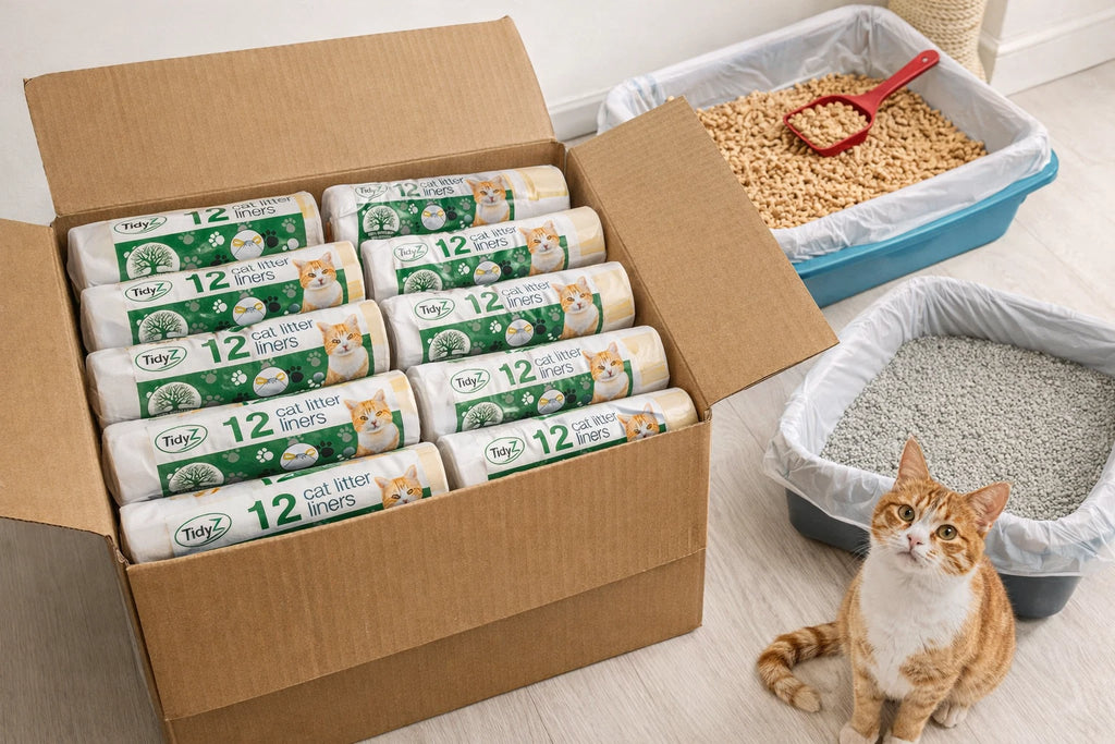 TidyZ Cat Litter Tray Liners – Drawstring Bags